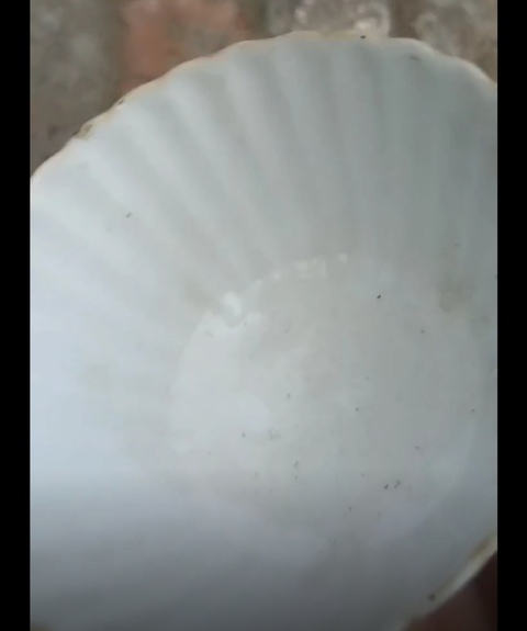古玩陶瓷印章紋花口杯真品鑒賞圖