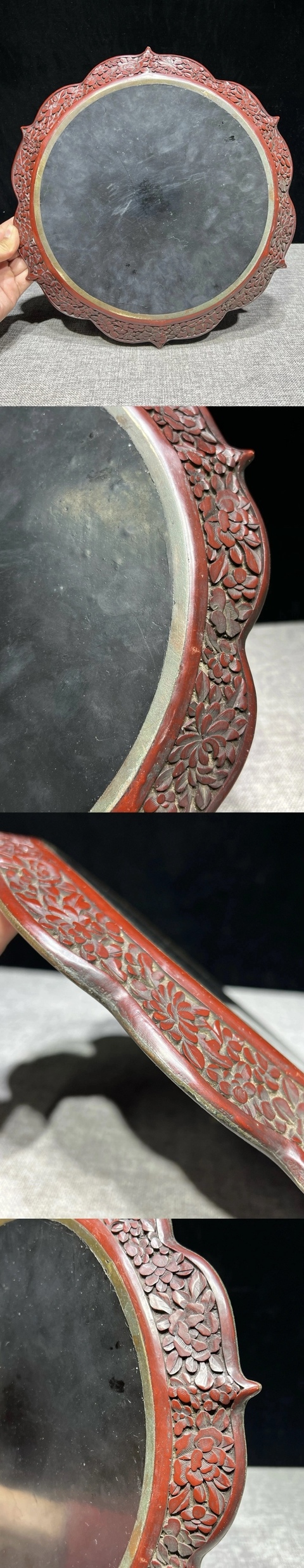 古玩雜項剔紅盤真品鑒賞圖