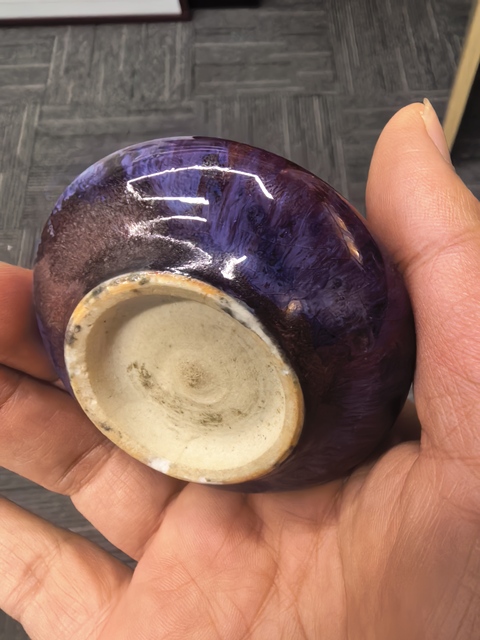 古玩陶瓷鈞紅窯變釉荸薺瓶真品鑒賞圖