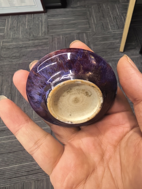 古玩陶瓷鈞紅窯變釉荸薺瓶真品鑒賞圖