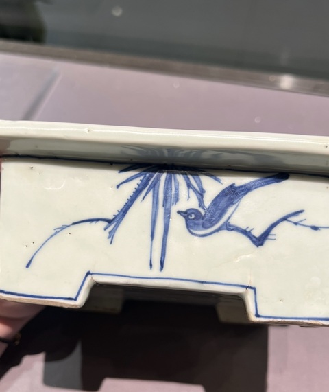 古玩陶瓷山水人物四方盤真品鑒賞圖