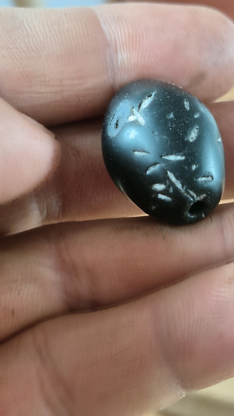 古玩玉器老瑪瑙珠真品鑒賞圖