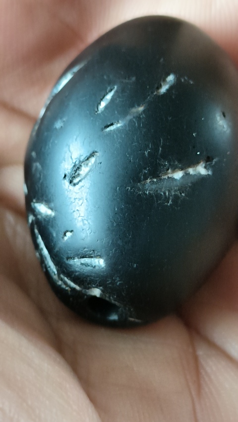 古玩玉器老瑪瑙珠真品鑒賞圖