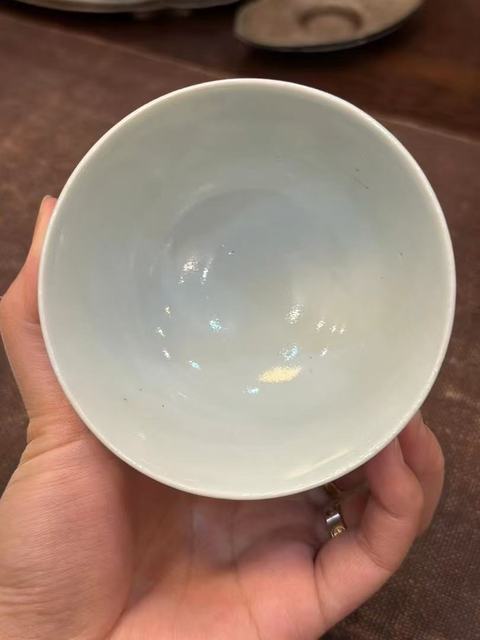 古玩陶瓷福壽紋蓋碗真品鑒賞圖
