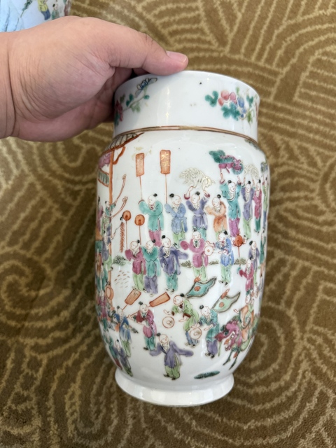 古玩陶瓷粉彩壯罐真品鑒賞圖