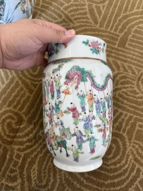 古玩陶瓷粉彩壯罐真品鑒賞圖