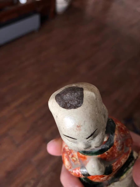 古玩陶瓷三彩童子真品鑒賞圖