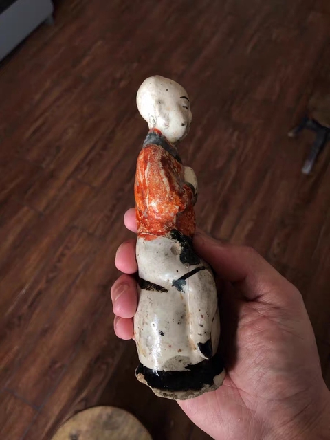 古玩陶瓷三彩童子真品鑒賞圖