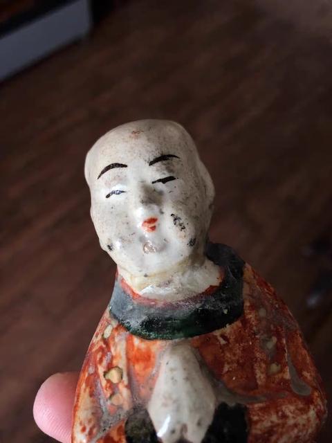古玩陶瓷三彩童子真品鑒賞圖