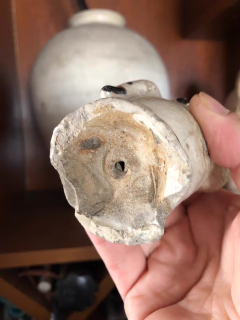 古玩陶瓷三彩童子真品鑒賞圖