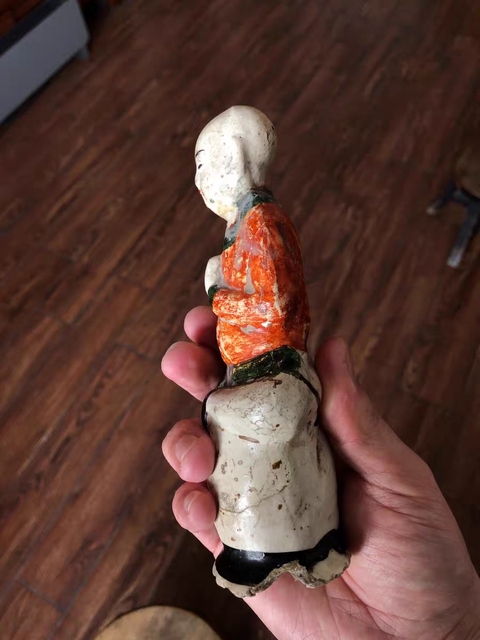 古玩陶瓷三彩童子真品鑒賞圖