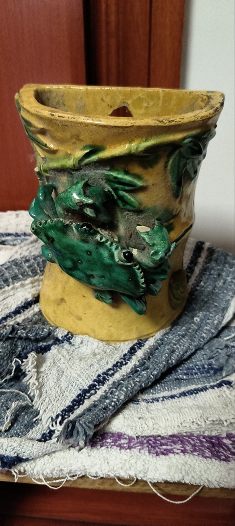 古玩陶瓷豆青盤真品鑒賞圖