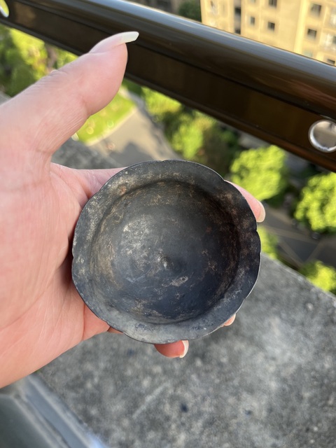 古玩雜項(xiàng)清代葵花口銀杯真品鑒賞圖