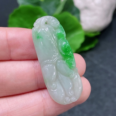 古玩玉器天然翡翠掛件真品鑒賞圖