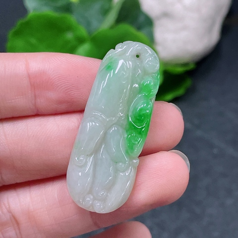 古玩玉器天然翡翠掛件真品鑒賞圖