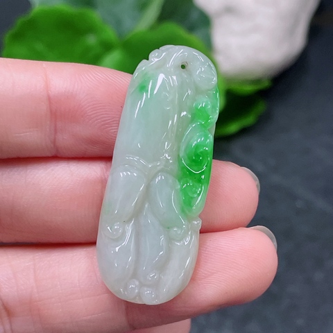 古玩玉器天然翡翠掛件真品鑒賞圖