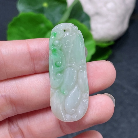 古玩玉器天然翡翠掛件真品鑒賞圖