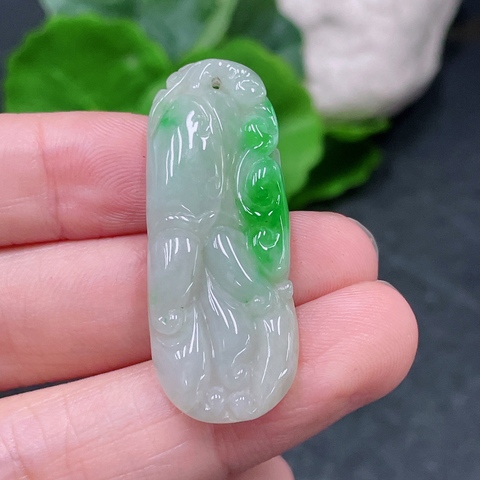 古玩玉器天然翡翠掛件真品鑒賞圖