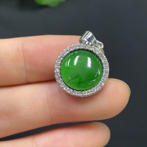 古玩玉器天然翡翠鑲嵌掛件真品鑒賞圖