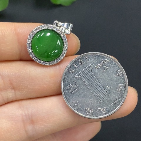 古玩玉器天然翡翠鑲嵌掛件真品鑒賞圖