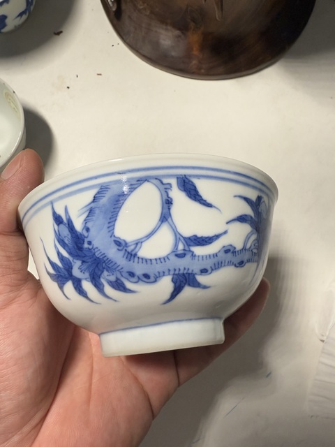 古玩陶瓷青花花鳥紋茶碗拍賣，當前價格7000元
