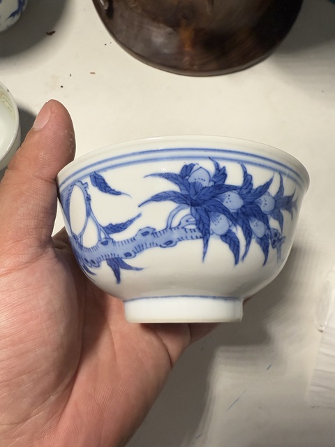 古玩陶瓷青花花鳥紋茶碗拍賣，當前價格7000元