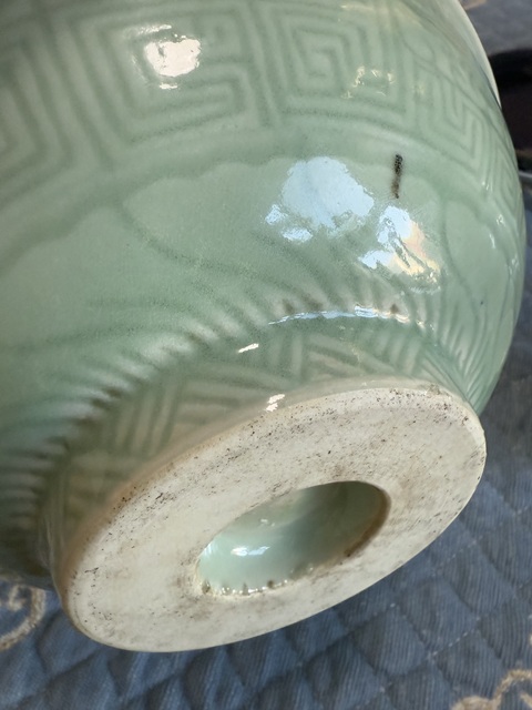 古玩陶瓷豆青釉刻夔龍紋碗拍賣,當前價格13000元