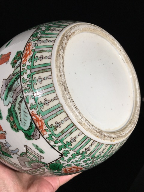 古玩陶瓷人物紋五彩罐真品鑒賞圖