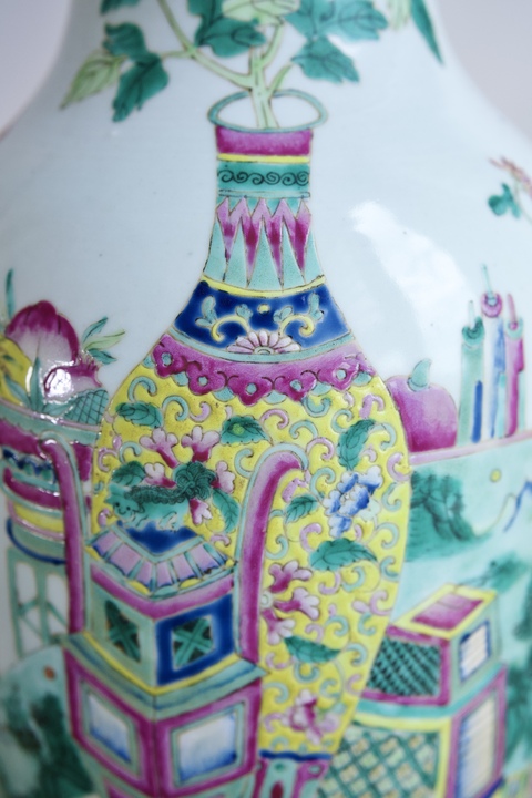 古玩陶瓷粉彩瓶真品鑒賞圖