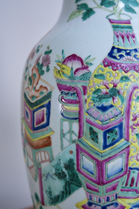 古玩陶瓷粉彩瓶真品鑒賞圖