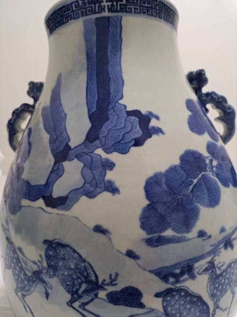 古玩陶瓷青花鹿頭尊真品鑒賞圖