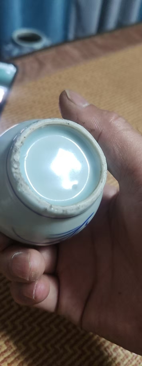 古玩陶瓷青花蘭草紋罐，疑似復窯真品鑒賞圖