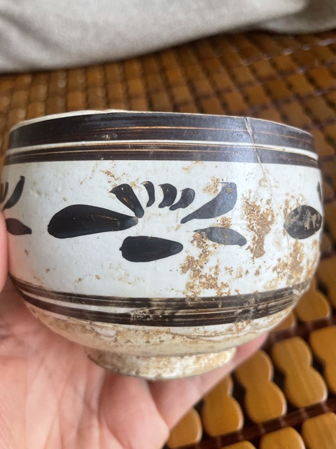 古玩陶瓷磁州窯白地黑彩缽真品鑒賞圖