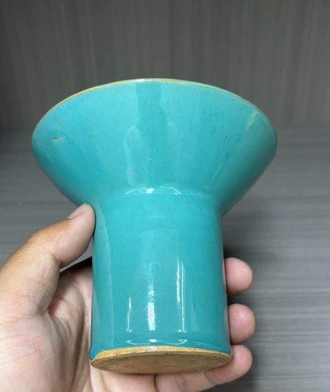 古玩陶瓷天藍釉油燈真品鑒賞圖