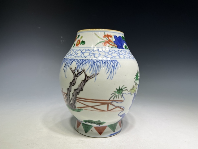 古玩陶瓷青花五彩人物故事紋橄欖尊真品鑒賞圖