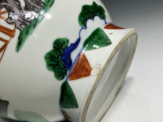 古玩陶瓷青花五彩人物故事紋橄欖尊真品鑒賞圖