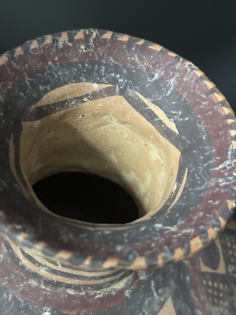 古玩陶瓷馬家窯·半山神人天球紋雙系壺拍賣,當前價格3600元