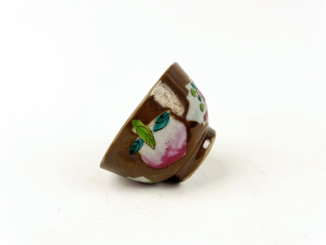 古玩陶瓷清雍正·粉彩粉彩桃紋紫金釉杯拍賣,當前價格198元