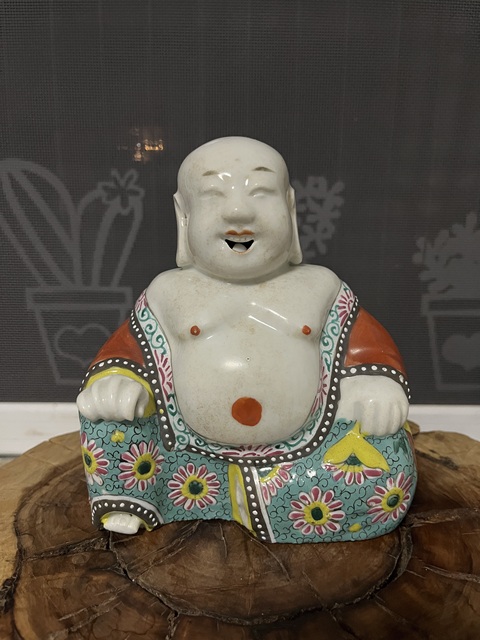古玩陶瓷粉彩人物瓷塑像真品鑒賞圖