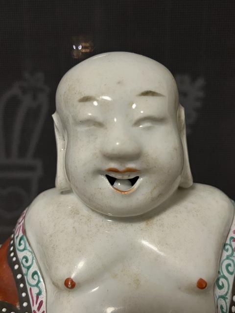 古玩陶瓷粉彩人物瓷塑像真品鑒賞圖