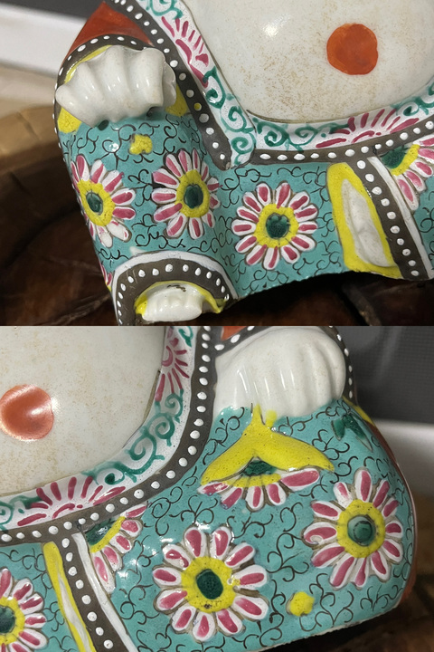 古玩陶瓷粉彩人物瓷塑像真品鑒賞圖