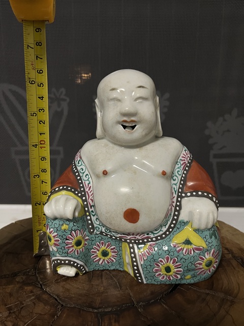 古玩陶瓷粉彩人物瓷塑像真品鑒賞圖