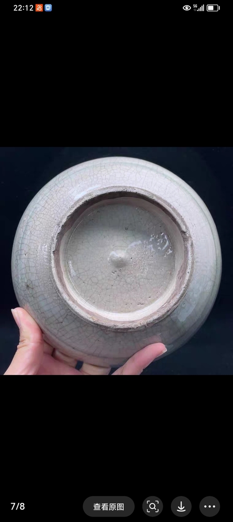 古玩陶瓷龍泉系哥釉青瓷碗真品鑒賞圖