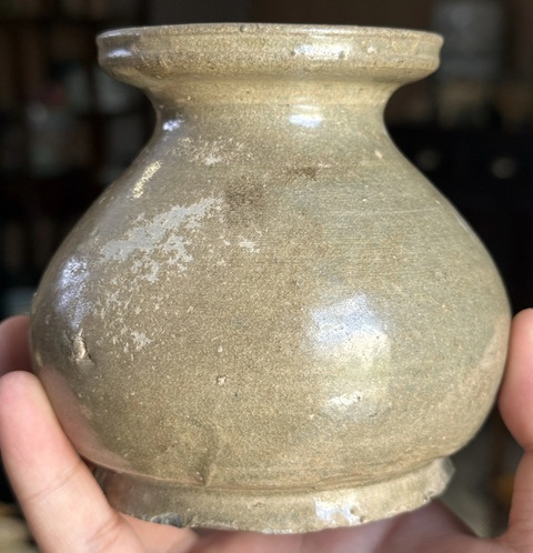 古玩陶瓷越窯青瓷渣斗真品鑒賞圖
