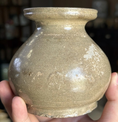 古玩陶瓷越窯青瓷渣斗真品鑒賞圖