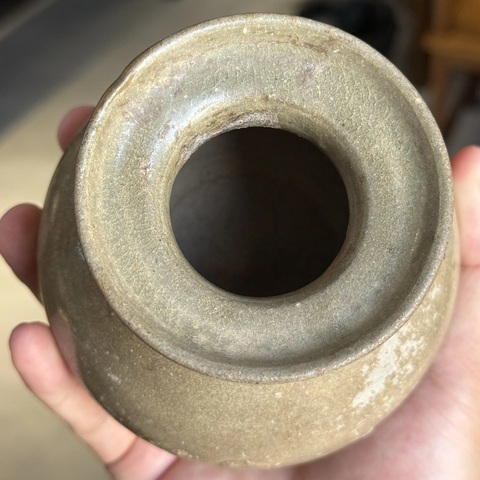 古玩陶瓷越窯青瓷渣斗真品鑒賞圖