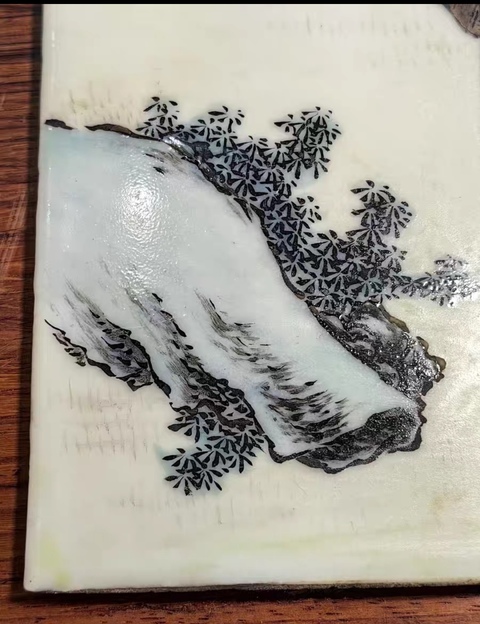 古玩陶瓷劉希任款鐵拐李瓷板畫(huà)真品鑒賞圖