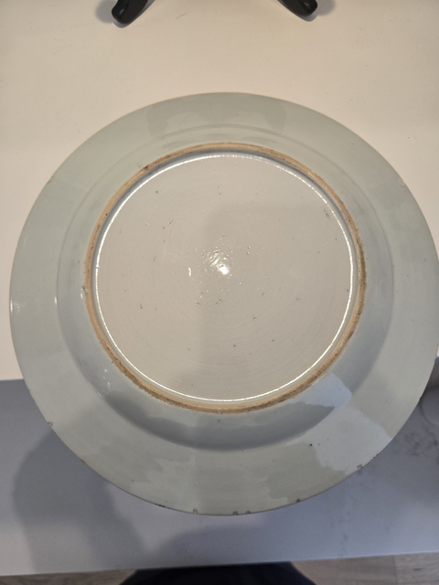 古玩陶瓷山水紋青花盤真品鑒賞圖