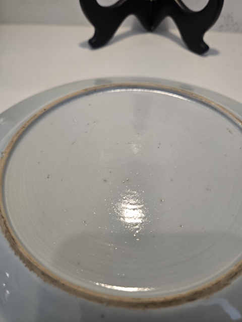 古玩陶瓷山水紋青花盤真品鑒賞圖