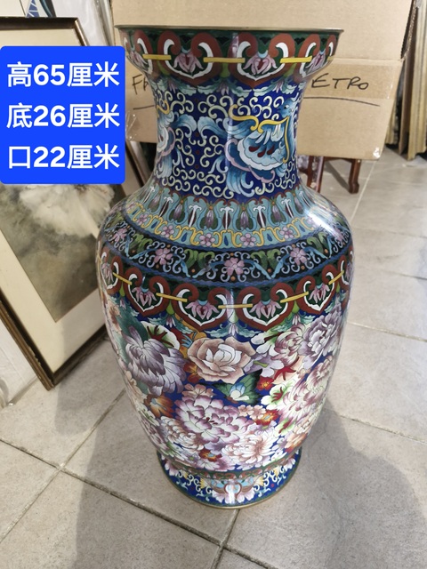 古玩雜項景泰藍花瓶真品鑒賞圖